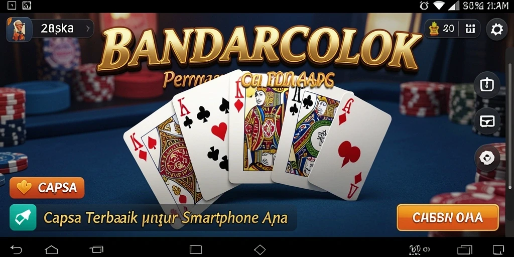 Antarmuka menarik dari permainan Capsa BANDARCOLOK.
