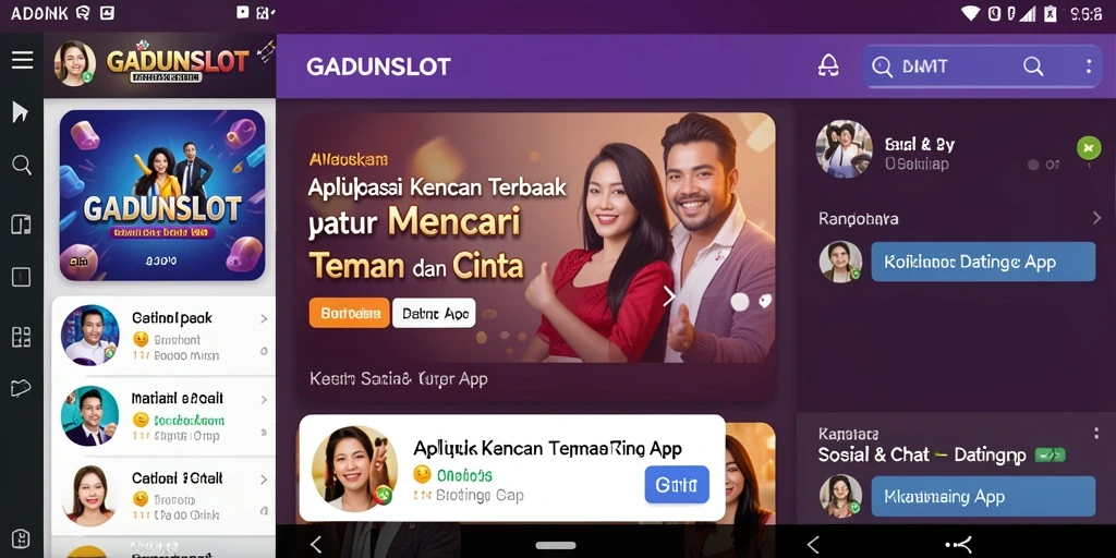 Tampilan antarmuka utama aplikasi GADUNSLOT yang menawan dan fungsional.