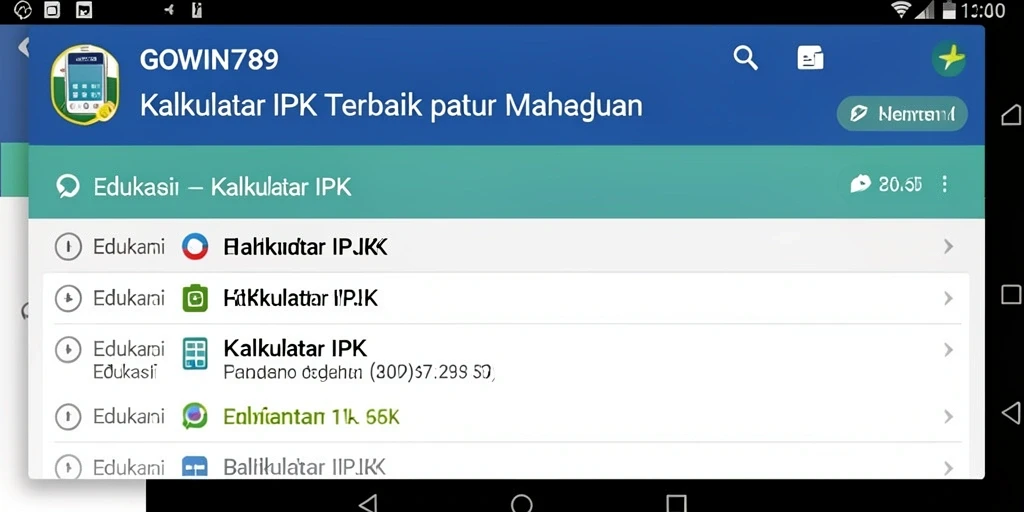 Antarmuka GOWIN789 yang sederhana dan efisien untuk kalkulasi IPK.