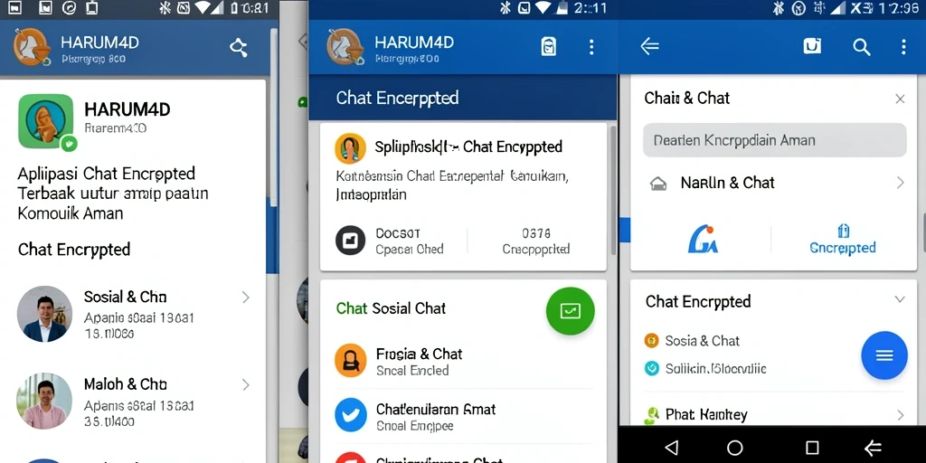 Antarmuka utama HARUM4D dengan fitur Chat Encrypted yang menarik.