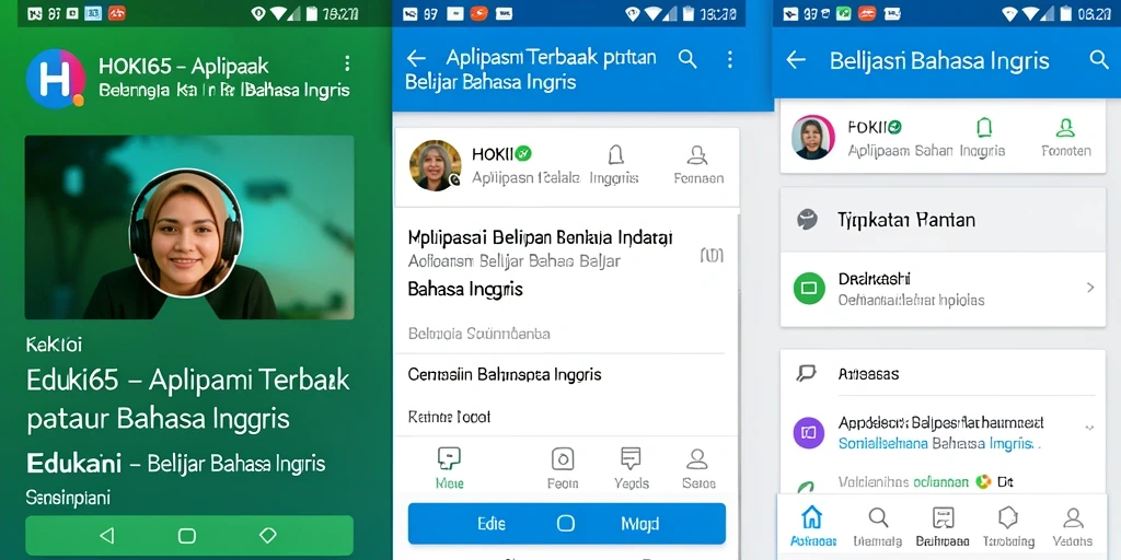 Antarmuka HOKI65 yang ramah pengguna untuk belajar bahasa Inggris.