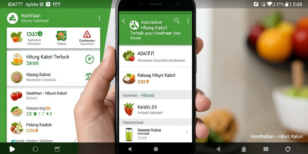 Tampilan antarmuka IDA777 yang modern dan fungsional untuk menghitung kalori.