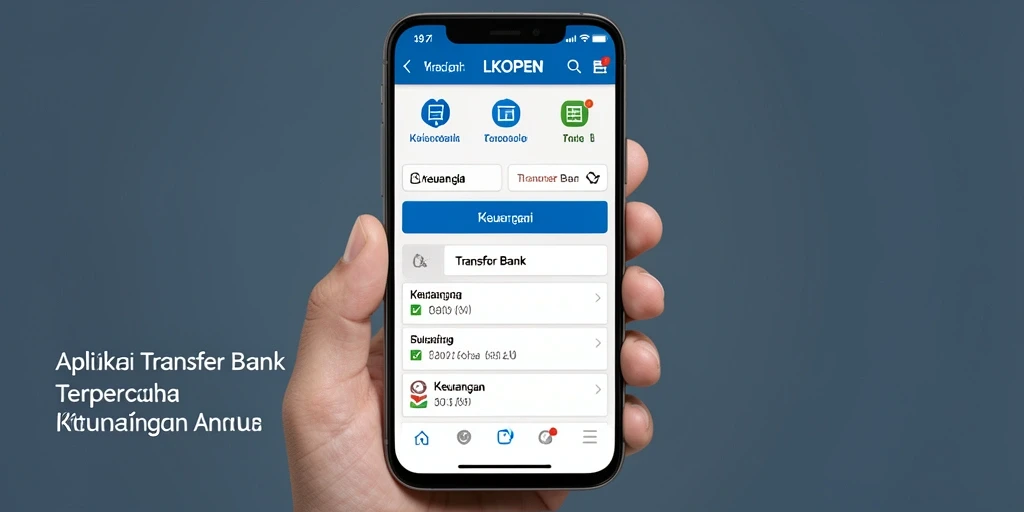 Antarmuka sederhana dan mudah digunakan di aplikasi Transfer Bank LKOPEN.