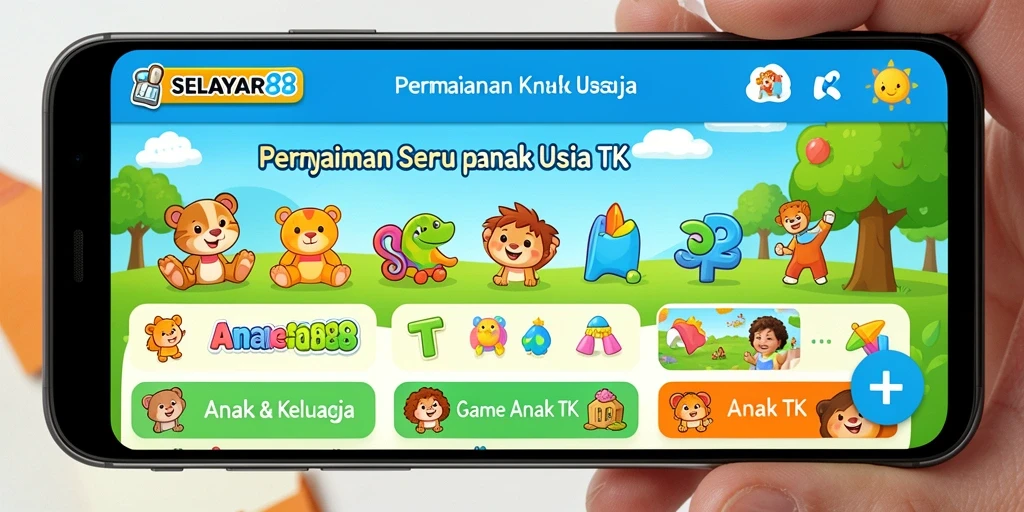 Antarmuka menarik dan ramah anak pada SELAYAR88.