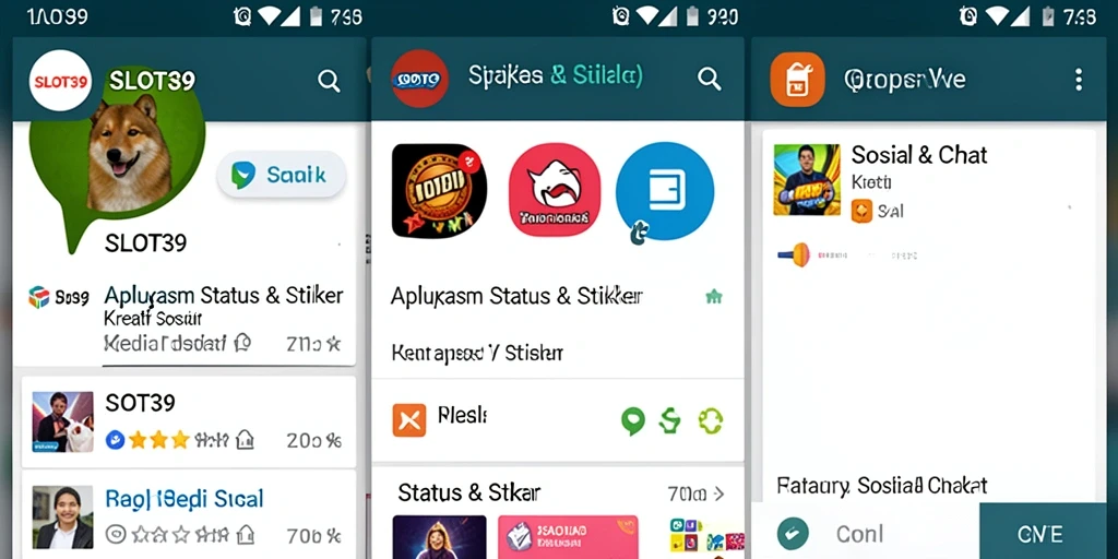 Tampilan utama SLOT39 dengan berbagai pilihan stiker kreatif.