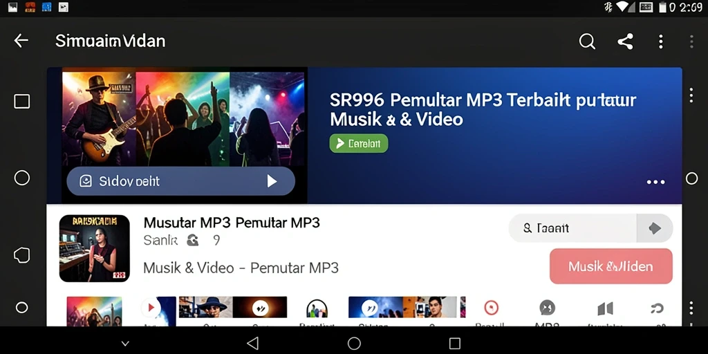 Antarmuka sederhana dan elegan dari aplikasi Pemutar MP3 SR996